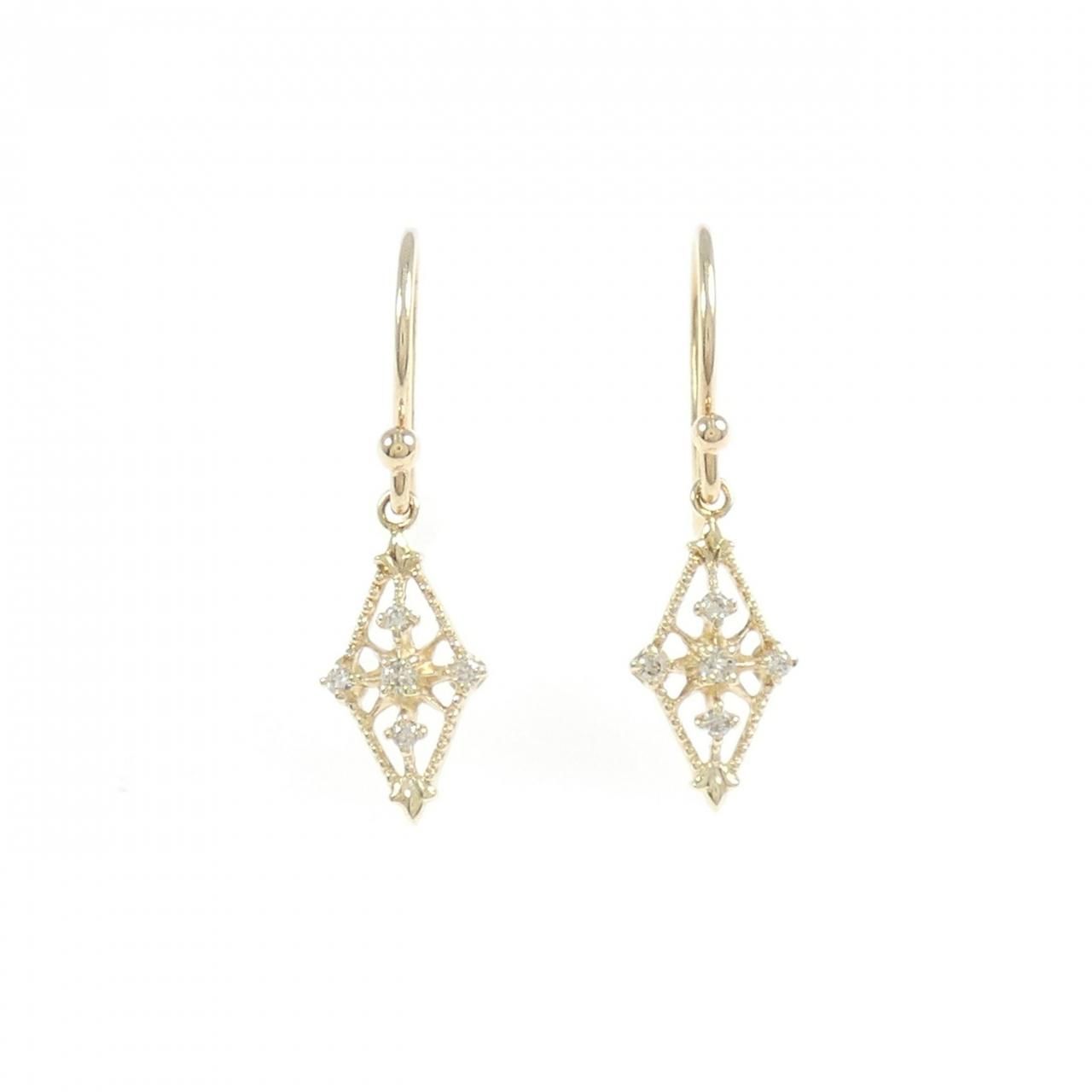 K10YG ダイヤモンド ピアス 0.06CT
