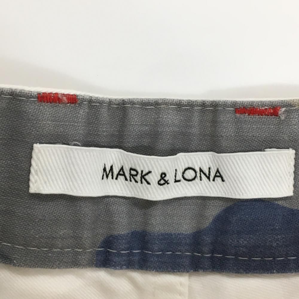 MARK&amp;LONA - 【美品】マークアンドロナ ショートパンツ 白 スカル刺しゅう総柄 レディース M ゴルフウェア MARK＆LONA 美品】マークアンドロナ ショートパンツ 白 スカル刺しゅう総柄
