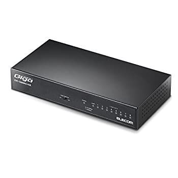 【-非常に良い】【輸入･日本仕様】エレコム スイッチングハブ ギガビット 8ポート 金属筐体 マグネット付 電源内蔵 ブラック EHC-G08MN2-HJB