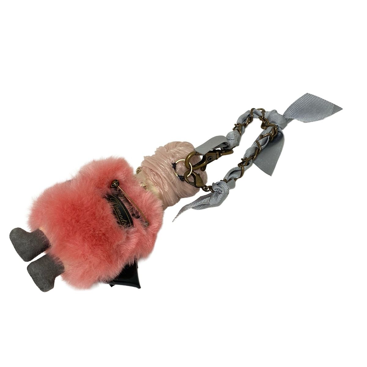 Demodee(デモデ) キーホルダー(チャーム)美品 ピンク×グレー×マルチ