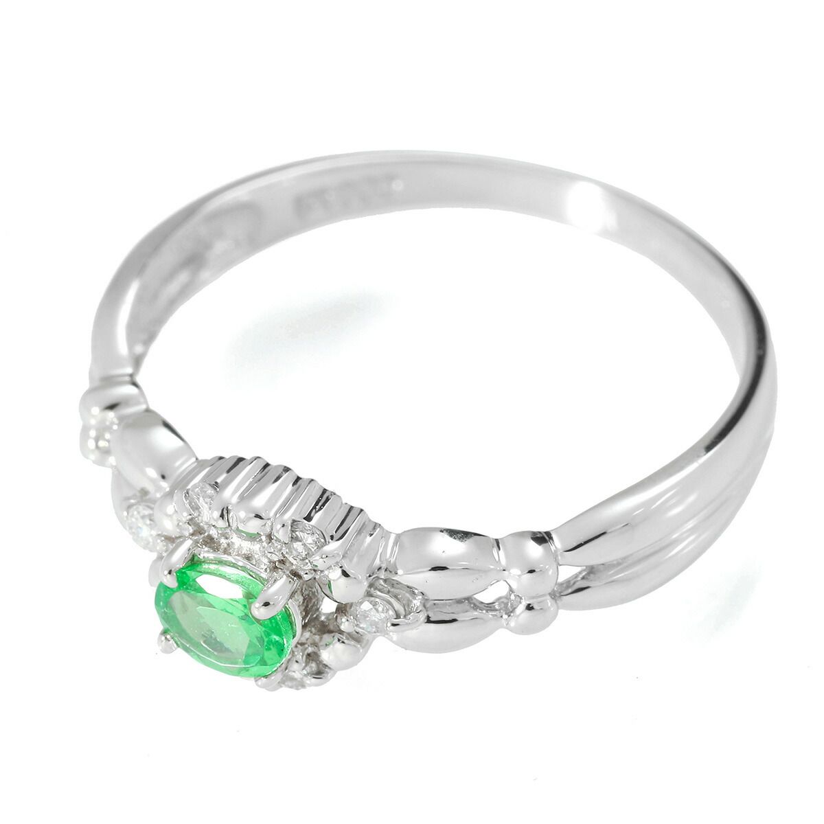 リング 指輪 グロシュラライトガーネット 0.2ct ダイヤモンド