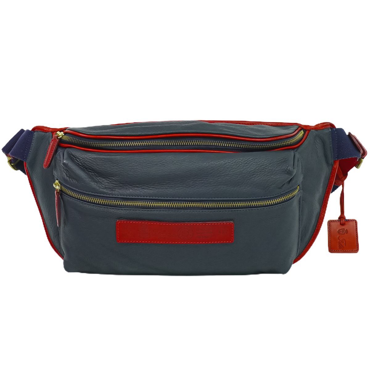 極美品フェリージ ボディバッグ 斜め掛け ナイロン レザー カーキ 【7