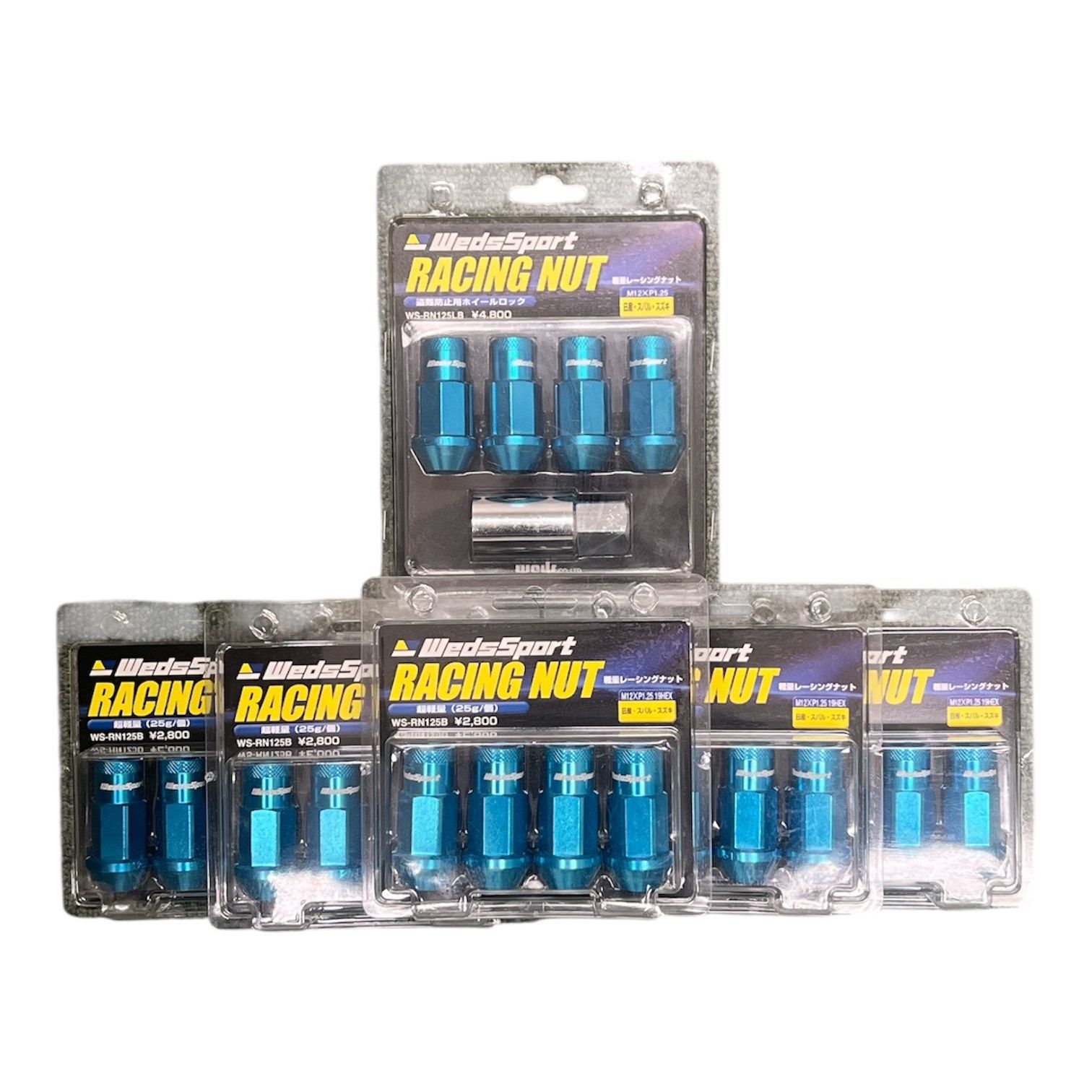 WedsSport 軽量レーシングナット M12x1.25 ブルー 24個セット ロックナットプレゼント