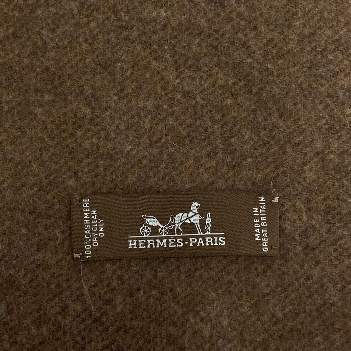 HERMES(エルメス) ストール(ショール) - ダークブラウン×アイボリー  