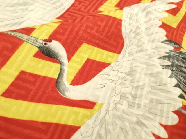 袷 飛鶴文
