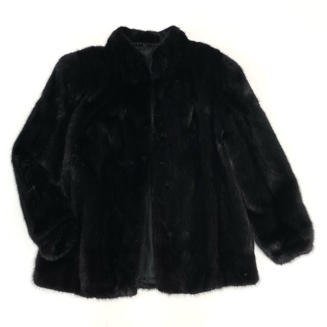 15f27 《美品》 毛皮コート ダークミンク DARK MINK 15 ブラック