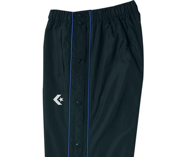【新品・4営業日で発送】CONVERSE 6F ウォームアップパンツ(フルオープン) (CB162501P) 色 : ブラック／ホワイト サイズ : S 