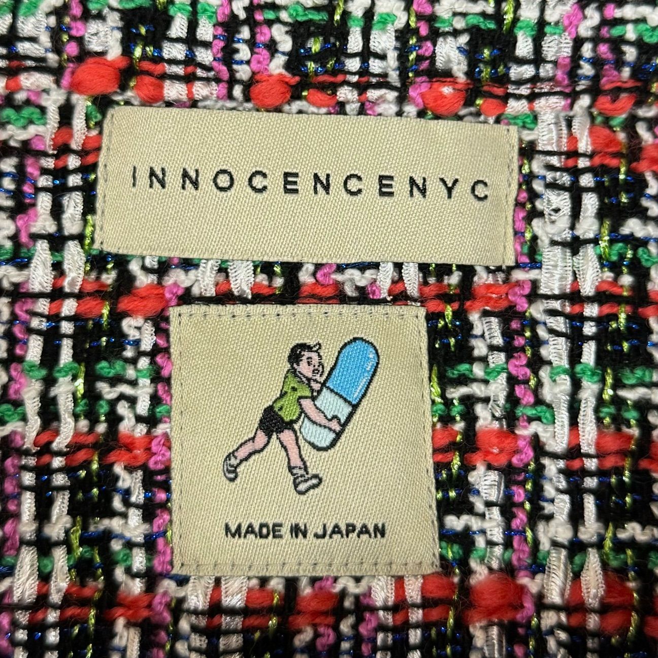 美品 INNOCENCE NYC TWEED SHIRT ツイードシャツ イノセンス XL