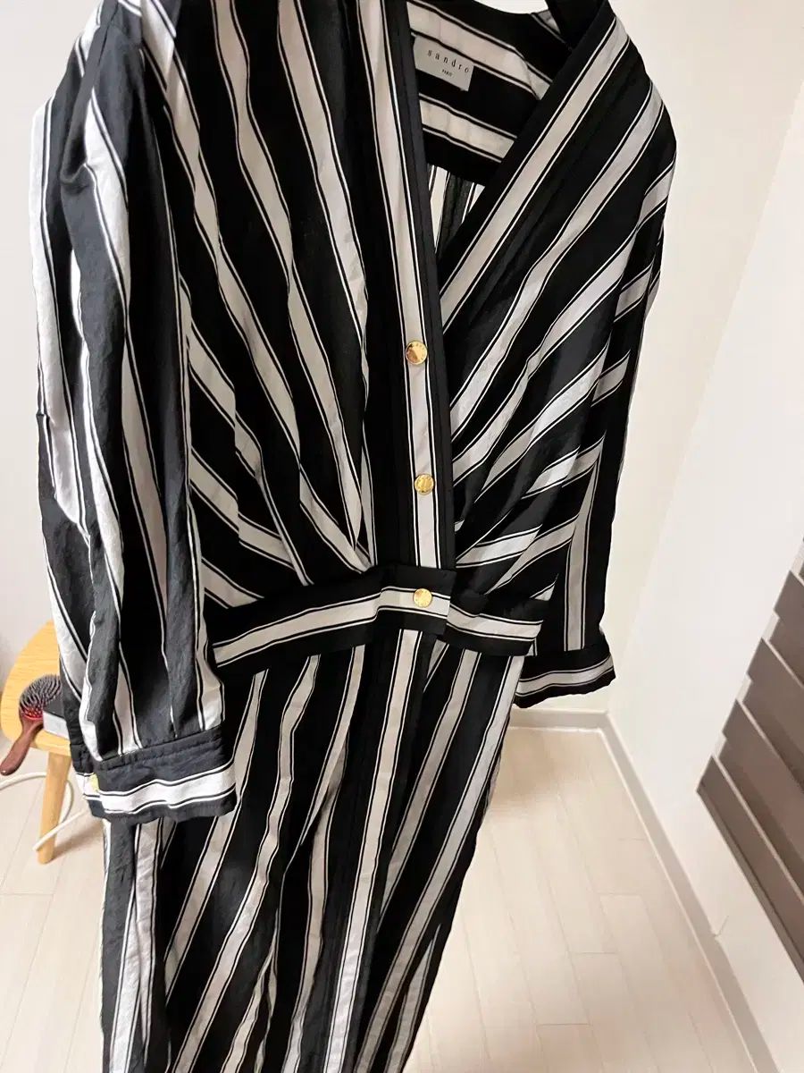 サンドロ sandro コントラスト ストライプ ONE PIECE