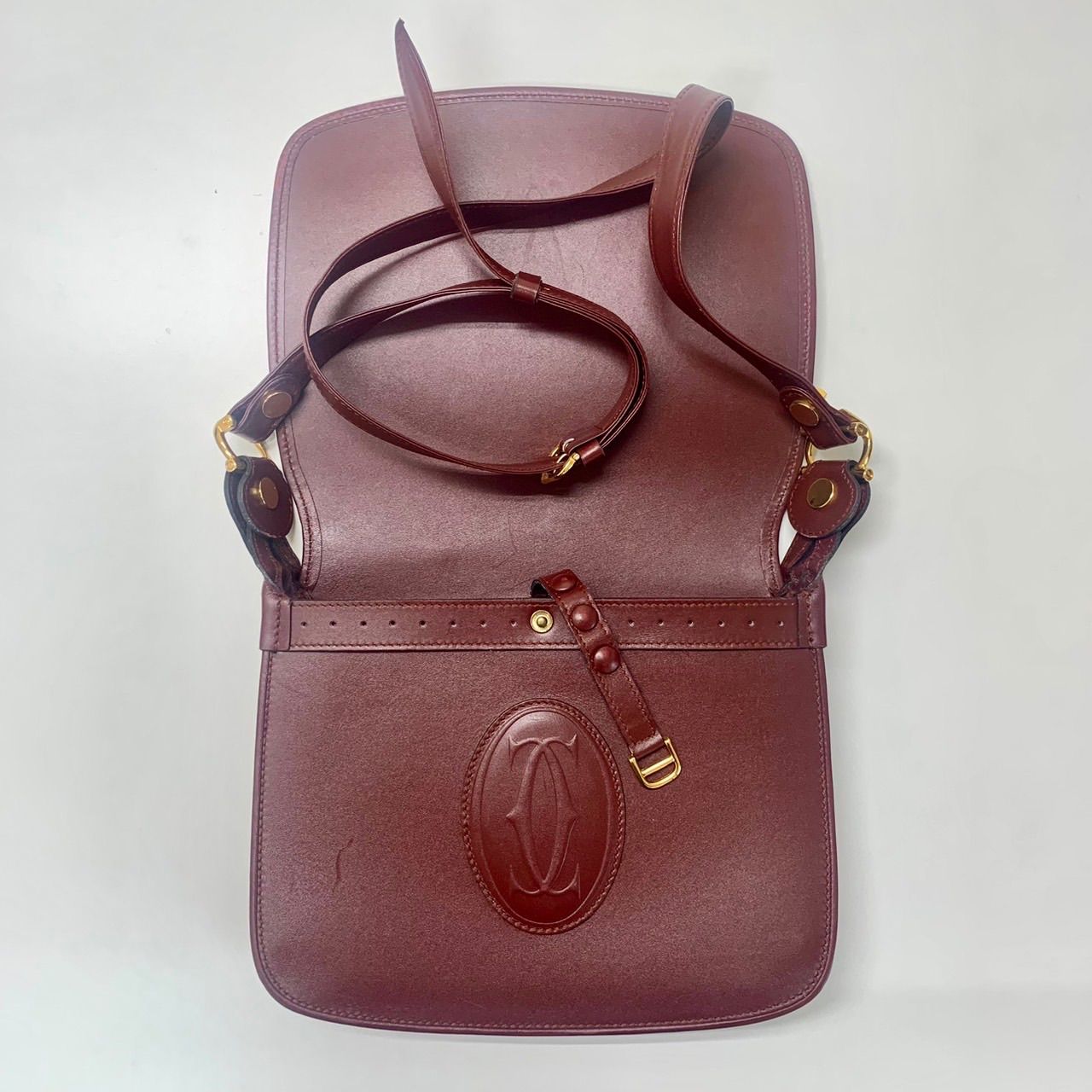 Cartier カルティエ⭐️マストライン】 レザー ミニショルダーバッグ 