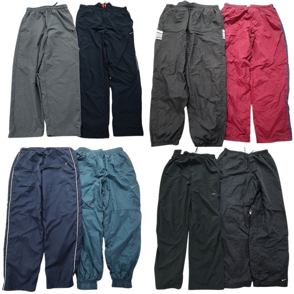 古着卸 まとめ売り ナイキ NIKE ウインドブレーカー パンツ 8枚セット メンズ XL |2XL ライン トラックパンツ 古着 NC0756