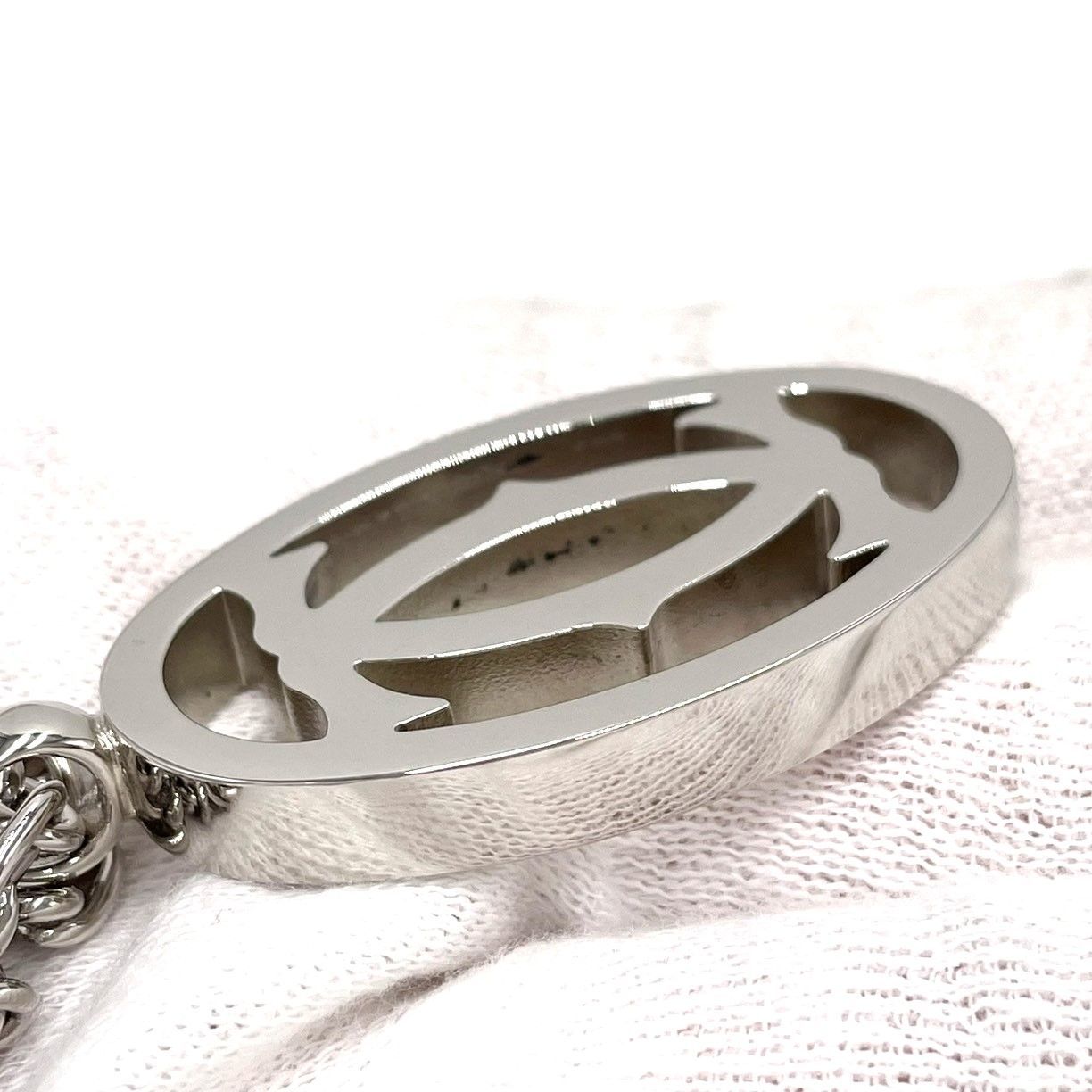 カルティエ 2C ロゴ キーリング ペンダント トップ