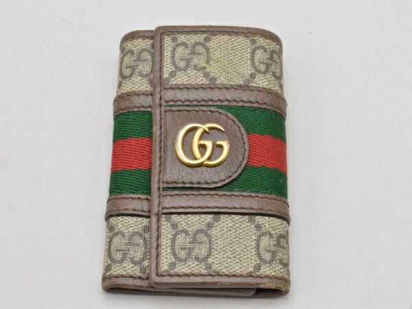 グッチ GUCCI GGスプリーム キーケース 6連 キャンバス 603732 ベージュ メンズ su_p e_u F-ST2152