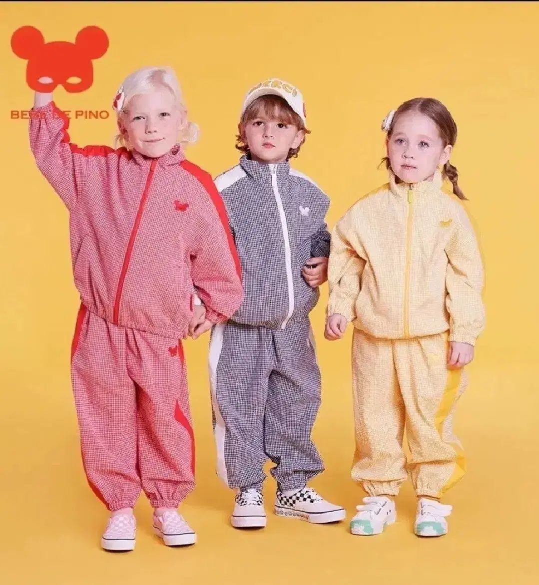 正規品，限定SALE BEBE DE PINO(ベベデピノ) 新製品/ 120 ベーシックチェックシーサッカー 上下セット セットアップ ウィンドブレーカー アンダーシャツ