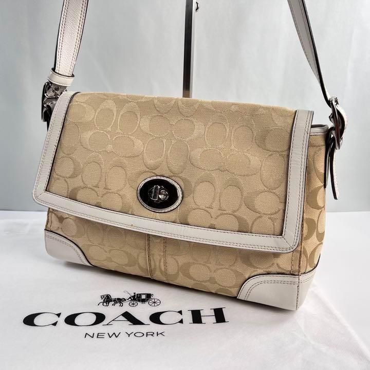 ✨極美品✨ COACH コーチ ショルダーバッグ シグネチャー ターンロック - メルカリ