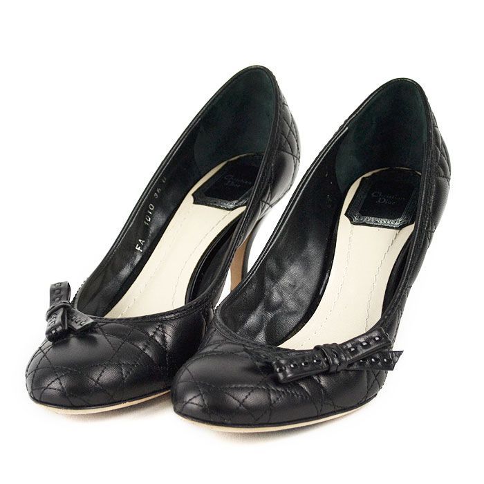 Christian Dior クリスチャン ディオール レザー パンプス リボン