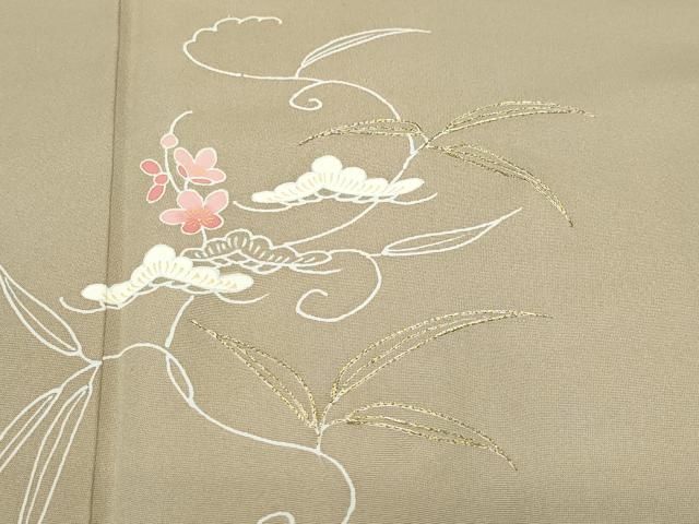 平和屋着物○訪問着 刺繍 花唐草文 金糸 正絹 逸品 CAAY3021vf - メルカリ