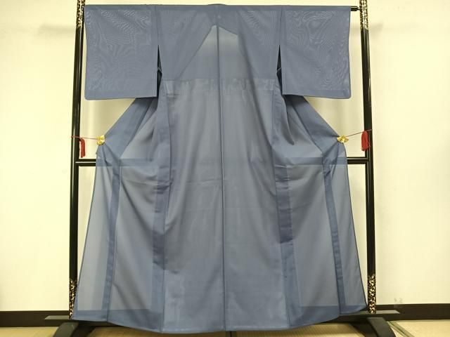 平和屋着物＊夏物 色無地 絽 紅碧色 洗える着物 AAAZ1009fy