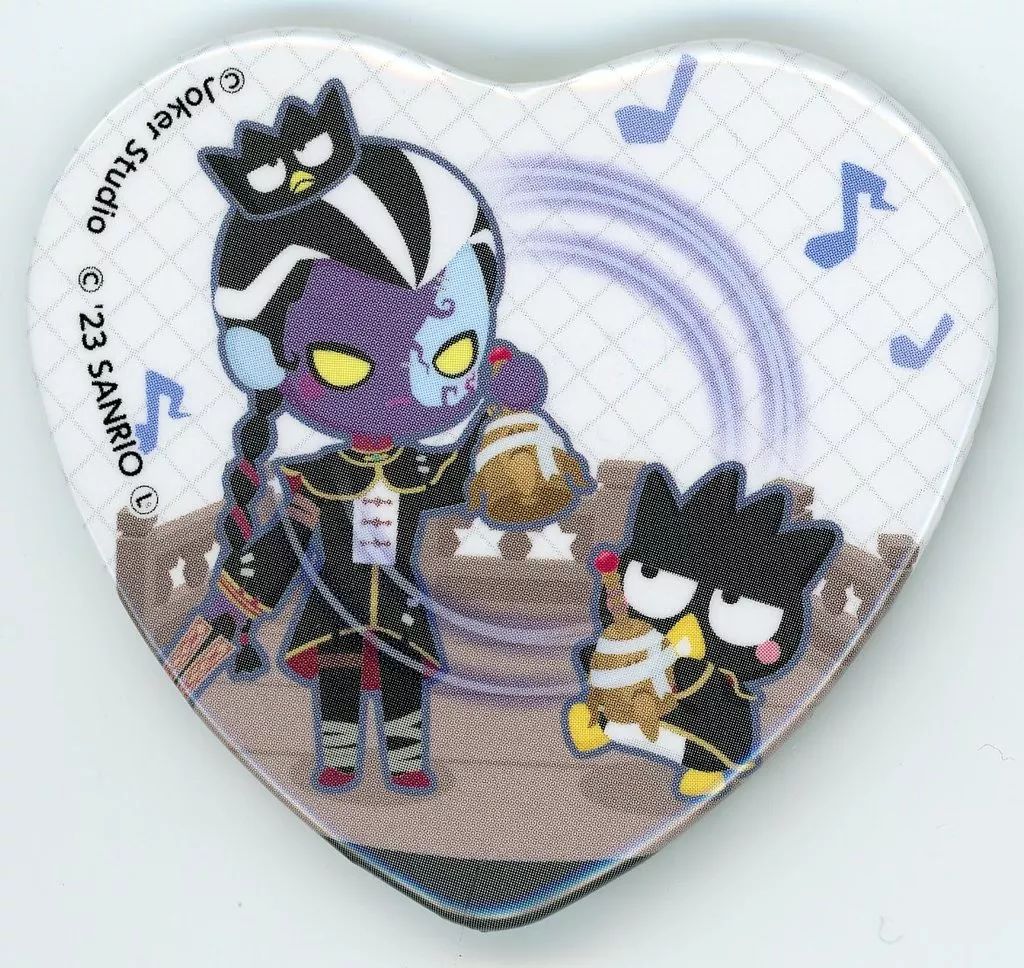 第五人格 サンリオ 白黒無常 范無咎 缶バッジ 中古】バッジ・ピンズ 白黒無常(范無咎)×バッドばつ丸