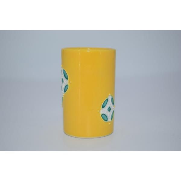 ディスカウント 茶道具 黄交趾 七宝紋 茶巾筒 茶箱 茶道 27-8410 メ