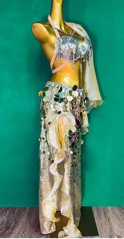 ベリーダンス オリエンタル衣装 インナー付 ゴールド オーダーメイド ベリーダンス オリエンタル衣装 インナー付 ゴールド オーダー