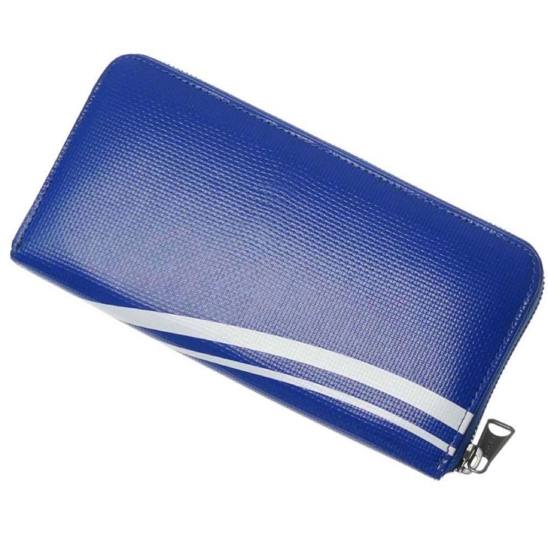 ディーゼル DIESEL 長財布 FORDパロディ ロゴ ラウンドジップ ブルー  