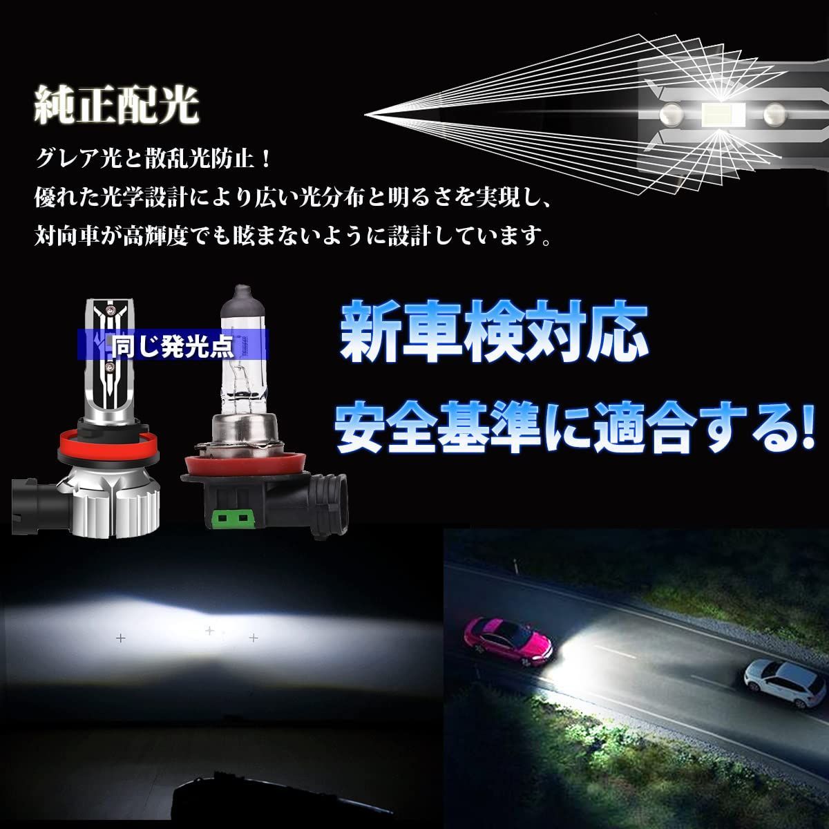 Briteye 車用 LED フォグランプ H8 H11 LEDバルブ 新車検対応 ハロゲン