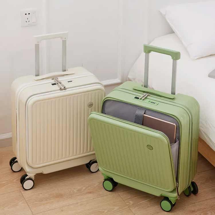 スーツケース フロントオープン 機内持ち込み Sサイズ 40 L キャリーケース キャリーバッグ 横型 軽量 4輪 静音 PCポケット TSAロック USBポート付 ソフトキャリー ファスナー 小型 国 zyz 8278