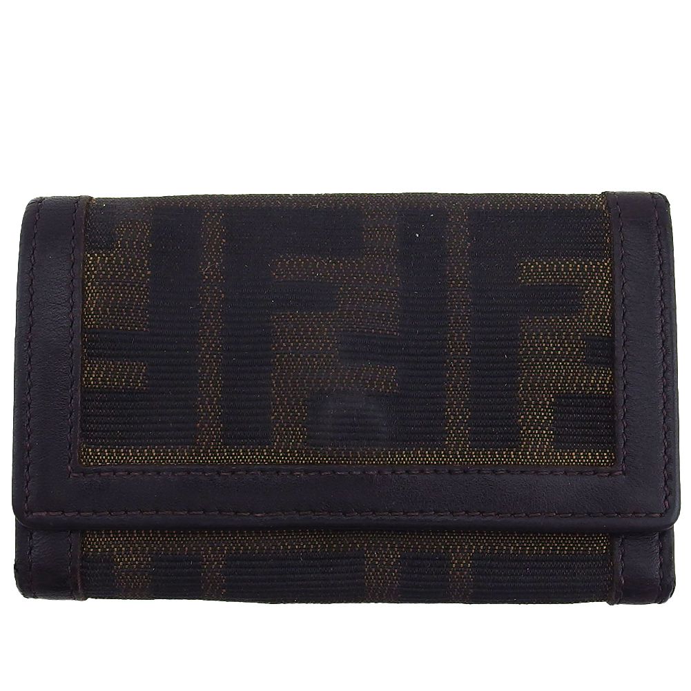未使用品　箱付き　FENDI フェンディ　キーケース　ズッカ柄　ズッキーノ FENDI - 【未使用に近い】FENDI キーケース 6連 ズッキーノ バイ