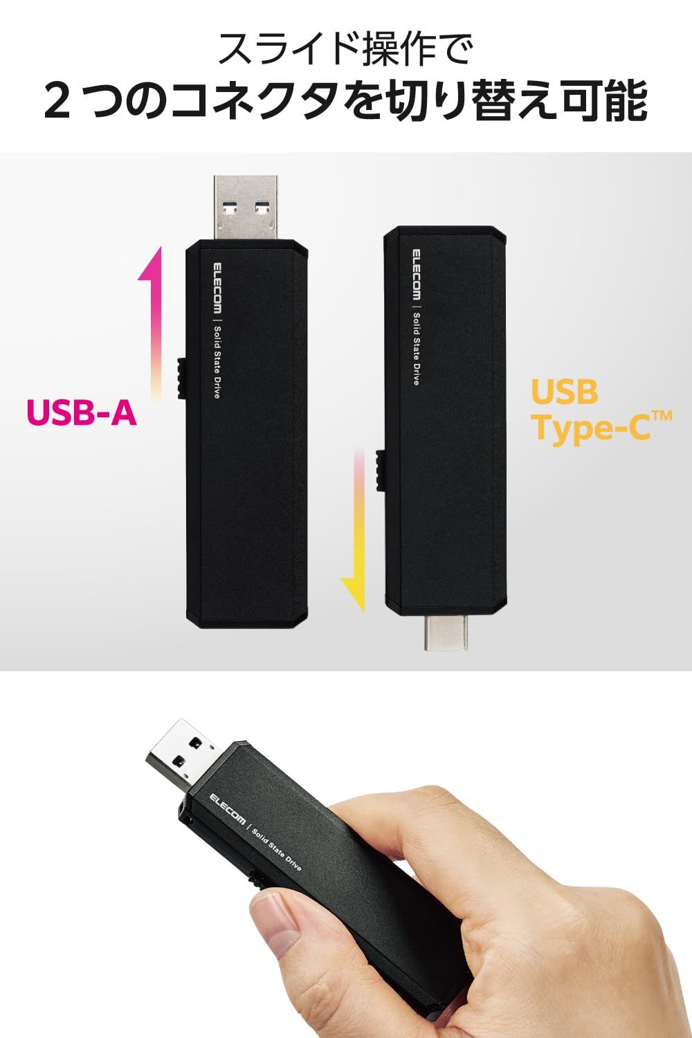 スライド式 Type-C|Type-A