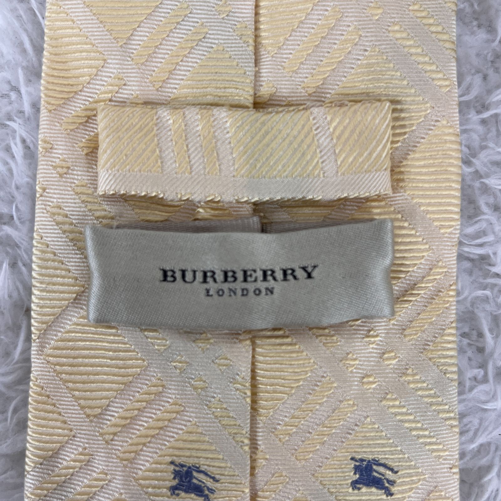 美品 BURBERRY LONDON バーバリー ネクタイ ロンドン チェック柄 織柄 USED 中古◆4413