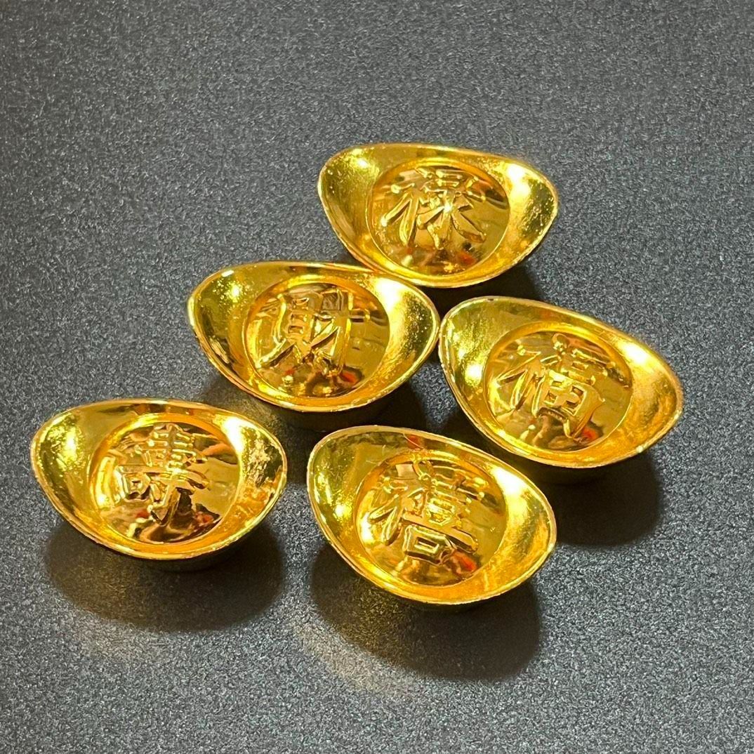 福禄寿喜財 金錠 銅製品 五福元宝 装飾品 工芸品 置物 - メルカリ