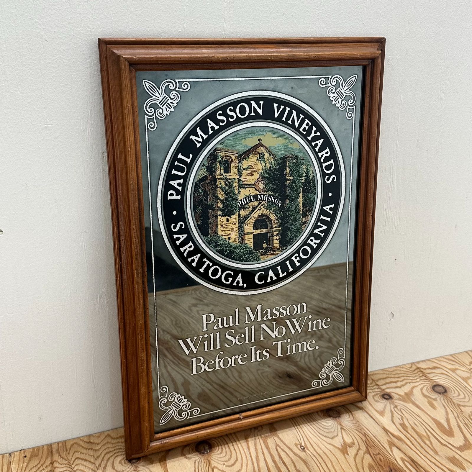 Coorsクアーズ ライトビール 木製枠パブミラー 照明付きミラーサイン