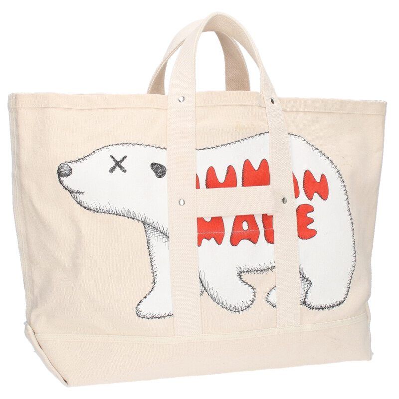 ヒューマンメイド  KAWS MADE TOTE コラボロゴプリントトートバッグ メンズ L