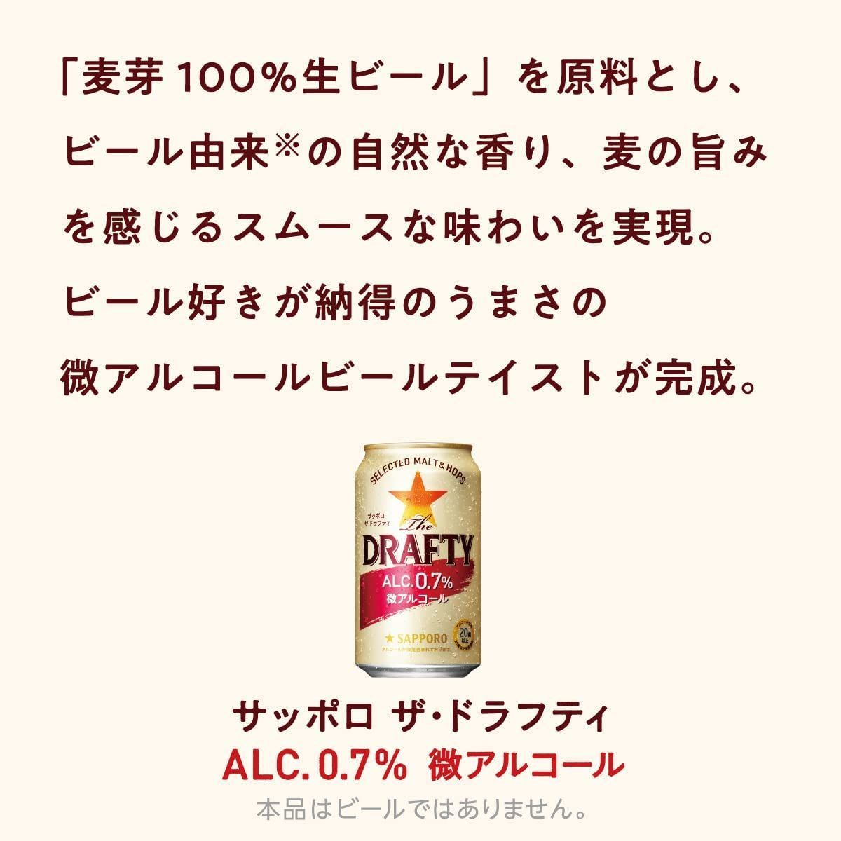 アルコール0.7％】サッポロ ザ.ドラフティ [350ml×24本]【激安在庫処分