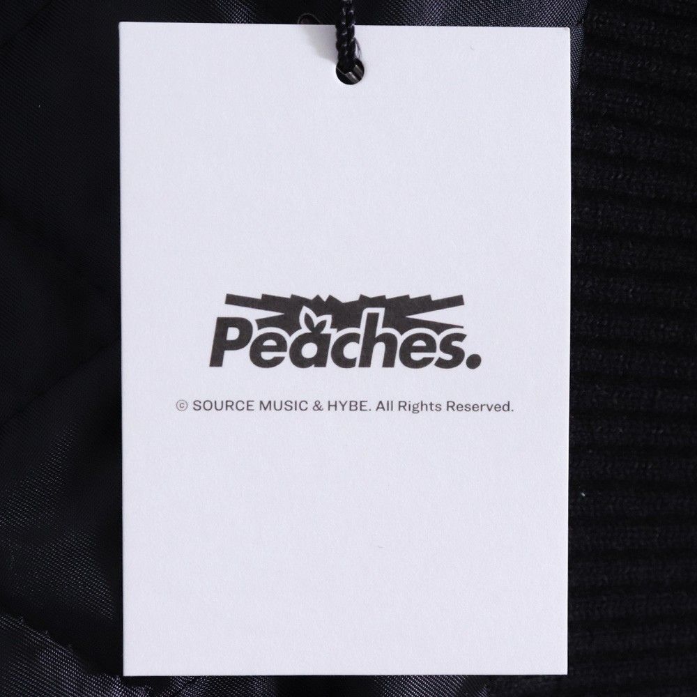 未使用 LE SSERAFIM × PEACHES VARSITY JACKET XLサイズ ブラック