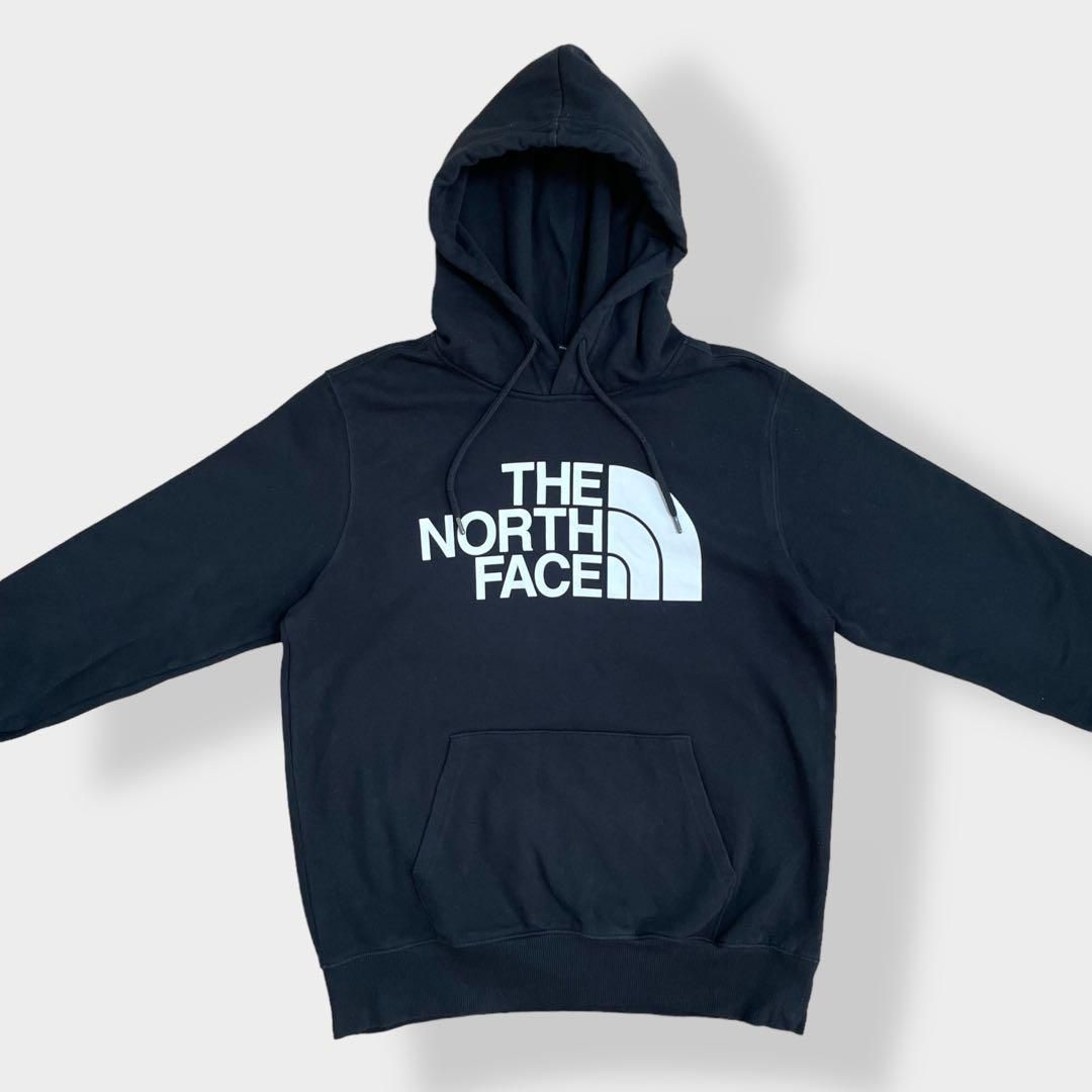 THE NORTH FACE】ロゴ プリント プルオーバー パーカー 黒 古着 - 古着