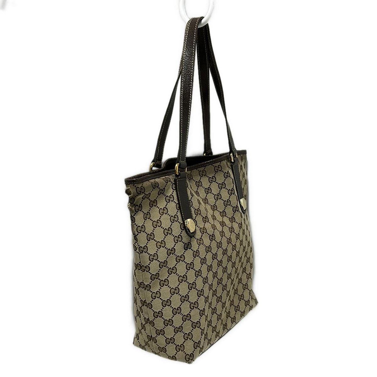 GUCCI グッチ トートバッグ チャーミー GG柄 153009 ベージュ×ダークブラウン レザー