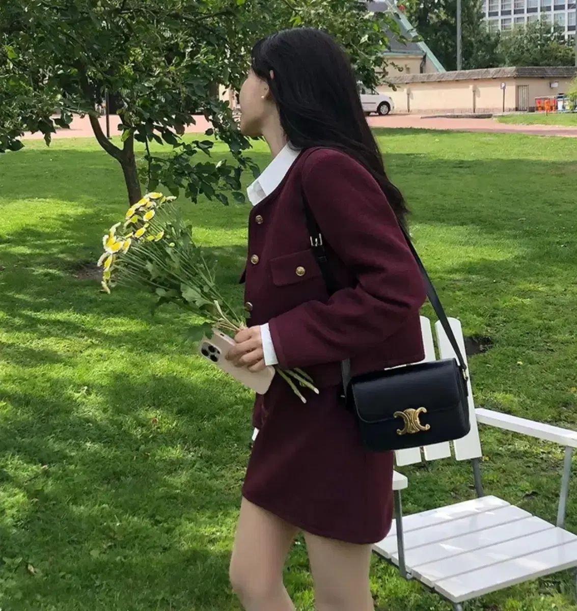  Young - Rich mine tweed setup ツイード セットアップ- wine その他 ビジネススーツ