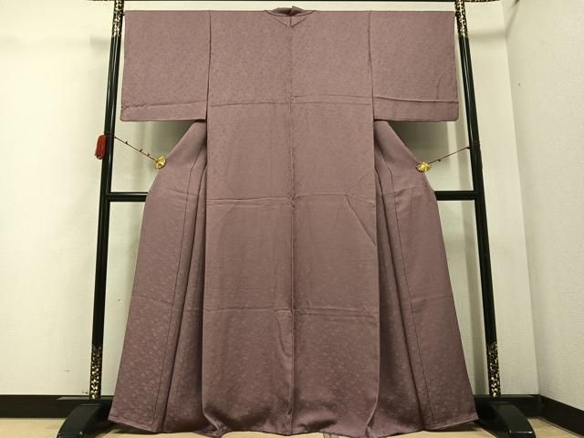 平和屋着物●上質な色無地 花地紋 鴇浅葱色 正絹 AABC0669ph