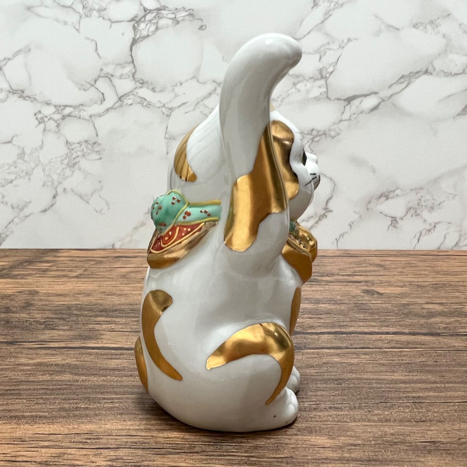 九谷焼】4号招き猫 金ブチ 右手 金運招福 縁起物 Maneki Neko