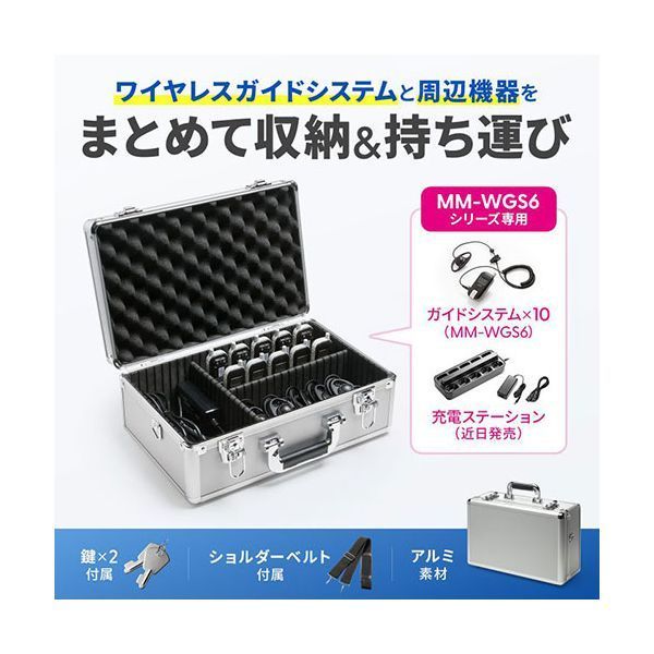 サンワサプライ キャリングアルミケース シルバー MM-WGS6-BOX1