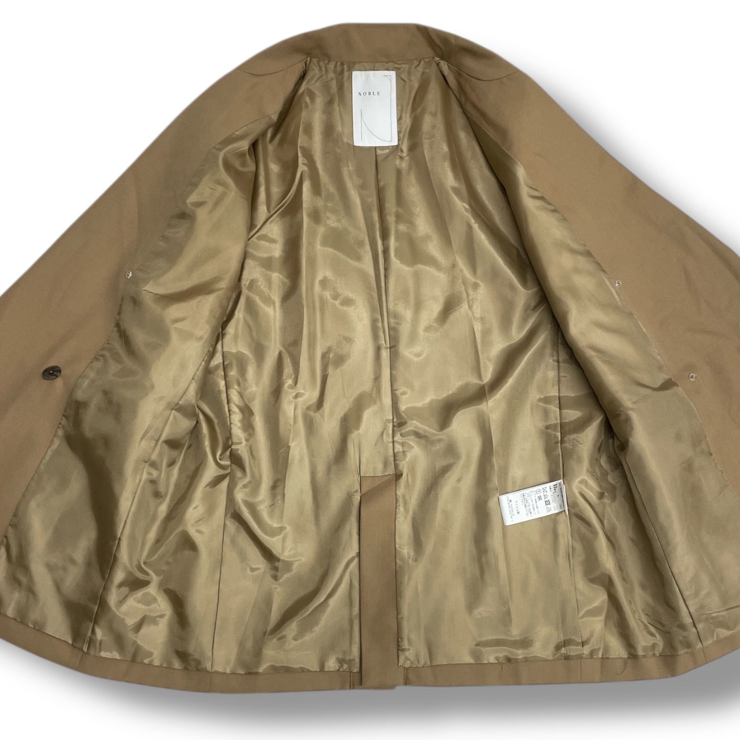 無料の NOBLE ノーブル プレーンピークドラペルダブルジャケット テーラードジャケット メタルボタン ウール 羽織り キャメル サイズ40 レディース 秋 ゴーゴー古着マルイ北千住店 11 No.839