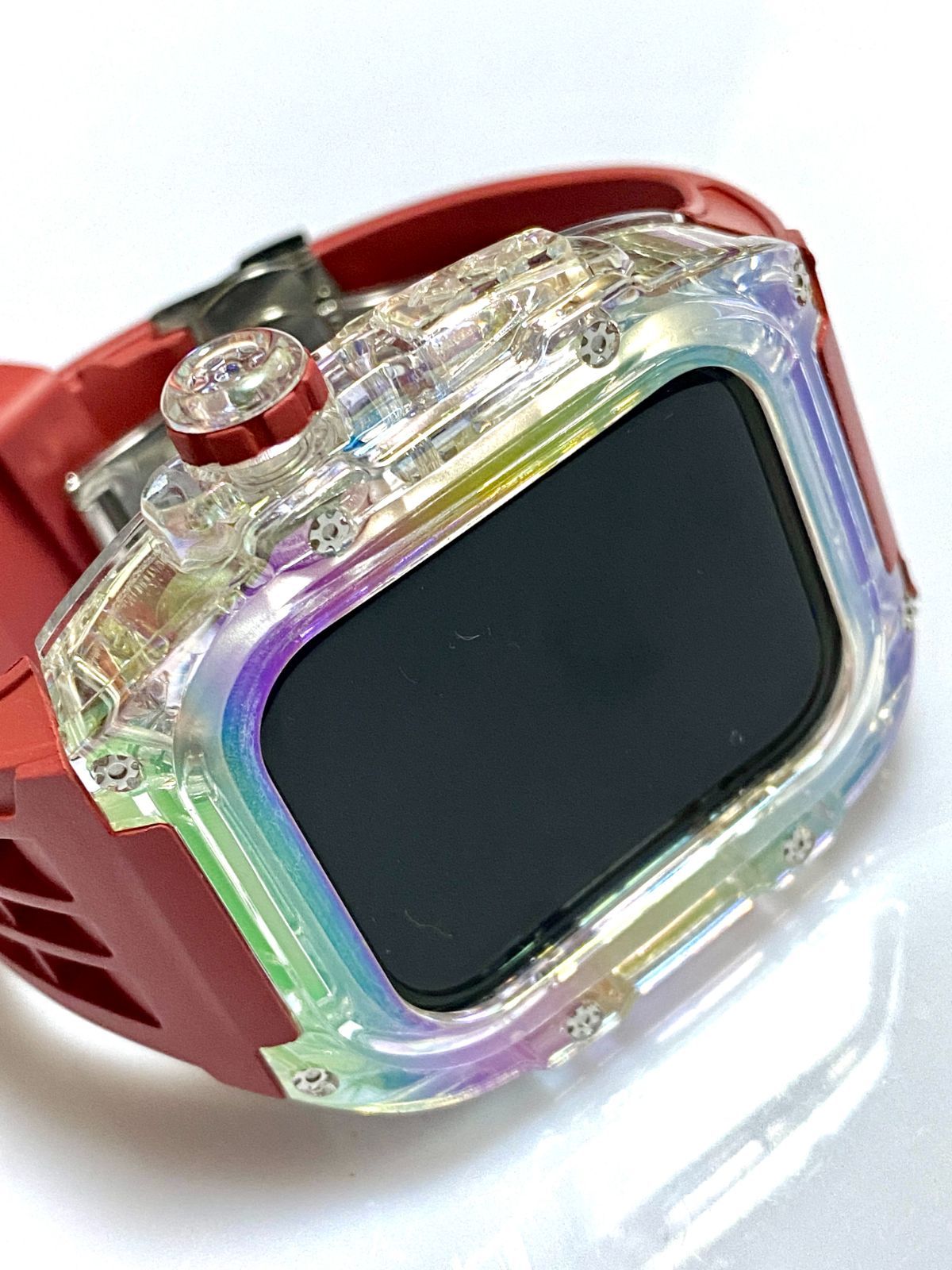 オーロラR☆アップルウォッチバンド ラバーベルト カバー Apple Watch