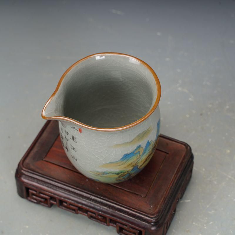 粉彩千里江山図公道杯 茶杯 煎茶 茶道具 茶道 陶磁器 粉彩千里江山図公道杯 茶杯 煎茶 茶道具 茶道 陶磁器 - メルカリ