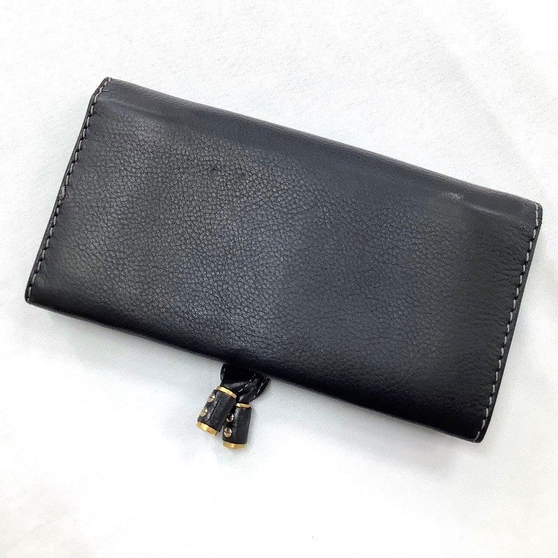 Chloe クロエレザー ブラック 長財布 MARCIE マーシー レザー