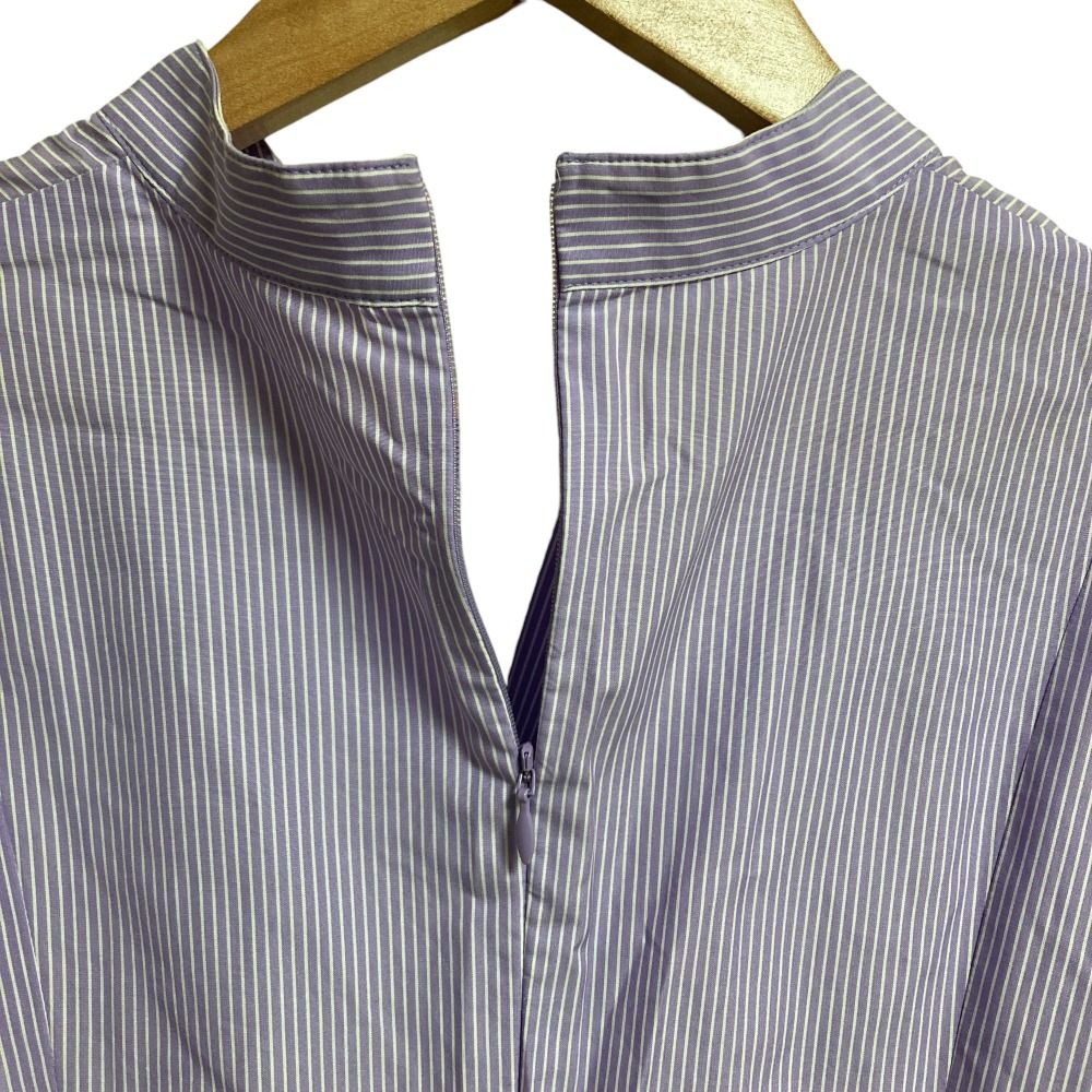 美品 24SS ebure エブール カラーストライプ シャツワンピース  