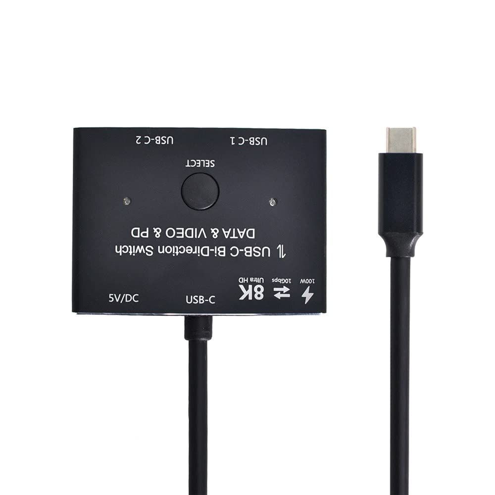 USB-C Type-C 双方向スイッチ MST 1~2 ハブ サポート ビデオデータ PD 8K 30hz 100W 10Gbps