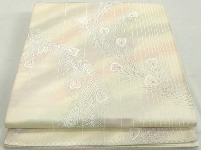 【お値下げ】着物♪逸品 高級 正絹 袋帯 向孔雀 ♪ 六通 フォーマル帯 美品 お値下げ】着物♪逸品 高級 正絹 袋帯 向孔雀 ♪ 六通