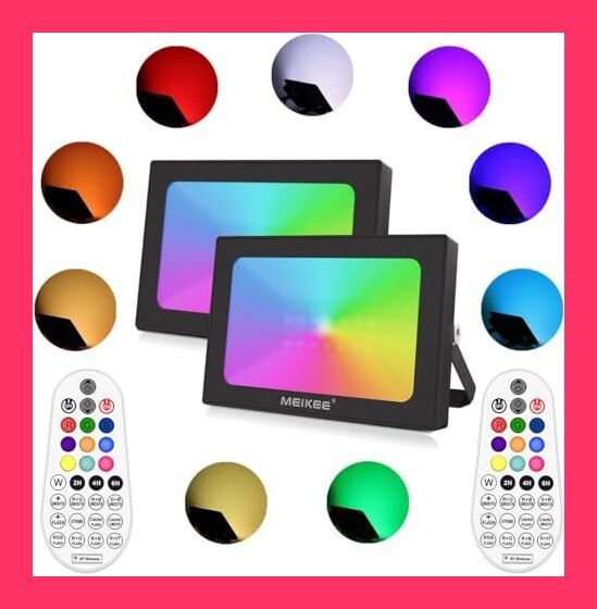 ウォールランプ 防水 防塵 リモコン付き RGB投光器 LED ライト 屋外